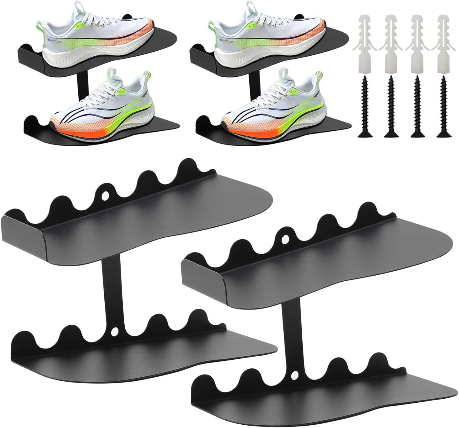 Amazon.com: LASIEYO Floating Shoe Display Shelf, 2 Pack Wall Mount ...
