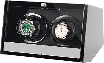 Watch Case Automatic Watch Winder Dual Power Mechanical Watches Shaker Rotating Motor Box with Access Control Winding Device with LED Watch Box