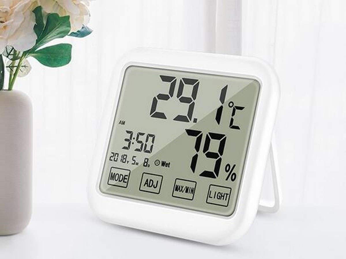 XINGYU Cyfrowy termometr, wewnętrzny, elektroniczny, wielofunkcyjny termometr i higrometr, wysoka precyzja do domu, biura, pokoju dziecięcego, higrometr, lampka nocna z ekranem dotykowym