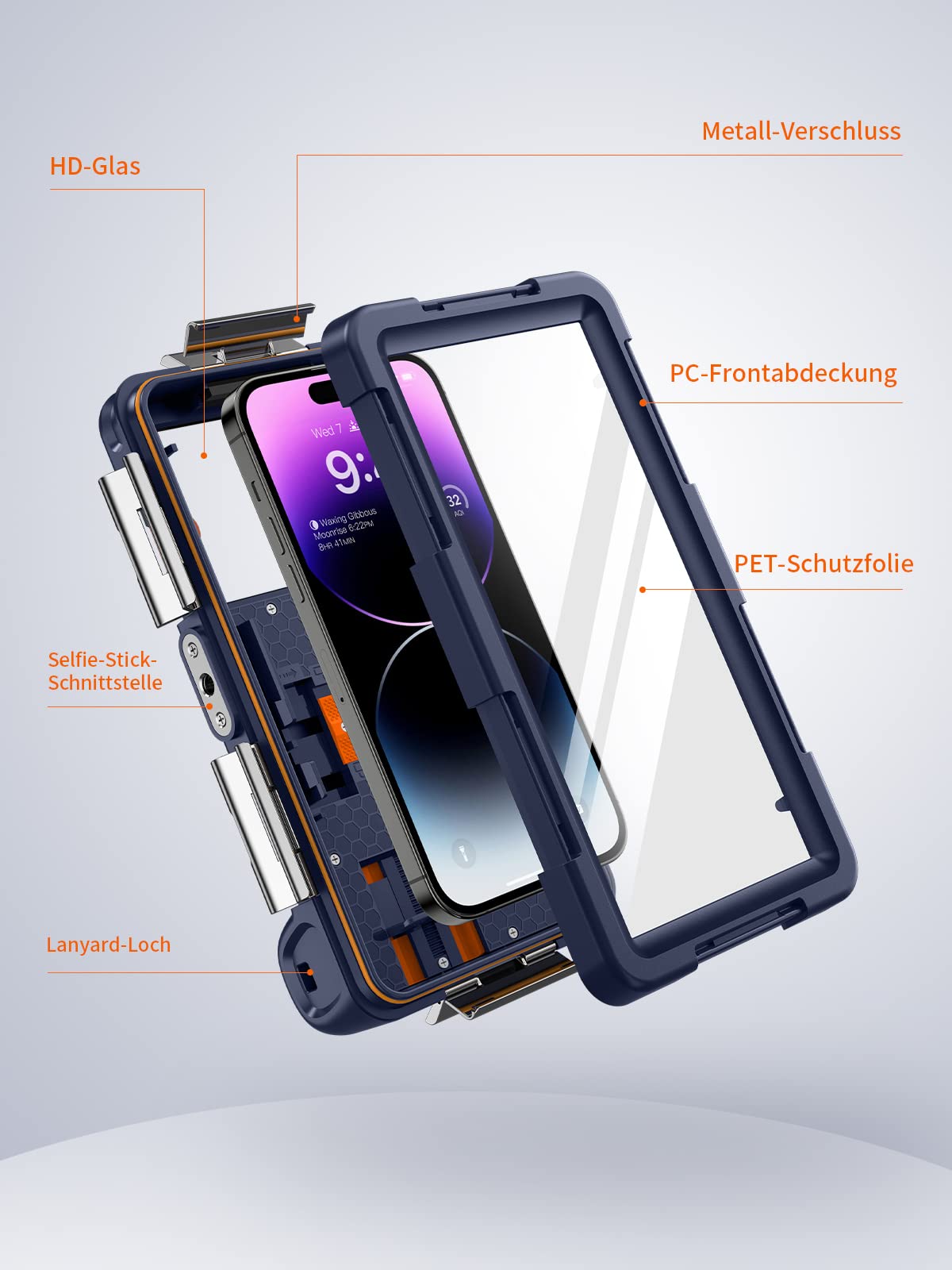 Lanhiem Wasserdicht Handyhülle IPX8 Universelle Tauchen Professionelle Handy Unterwasser Hülle Wasserfeste tief 15M Handytasche für iPhone Samsung Huawei Xiaomi Redmi, Tauchen Schnorcheln Surfen Case