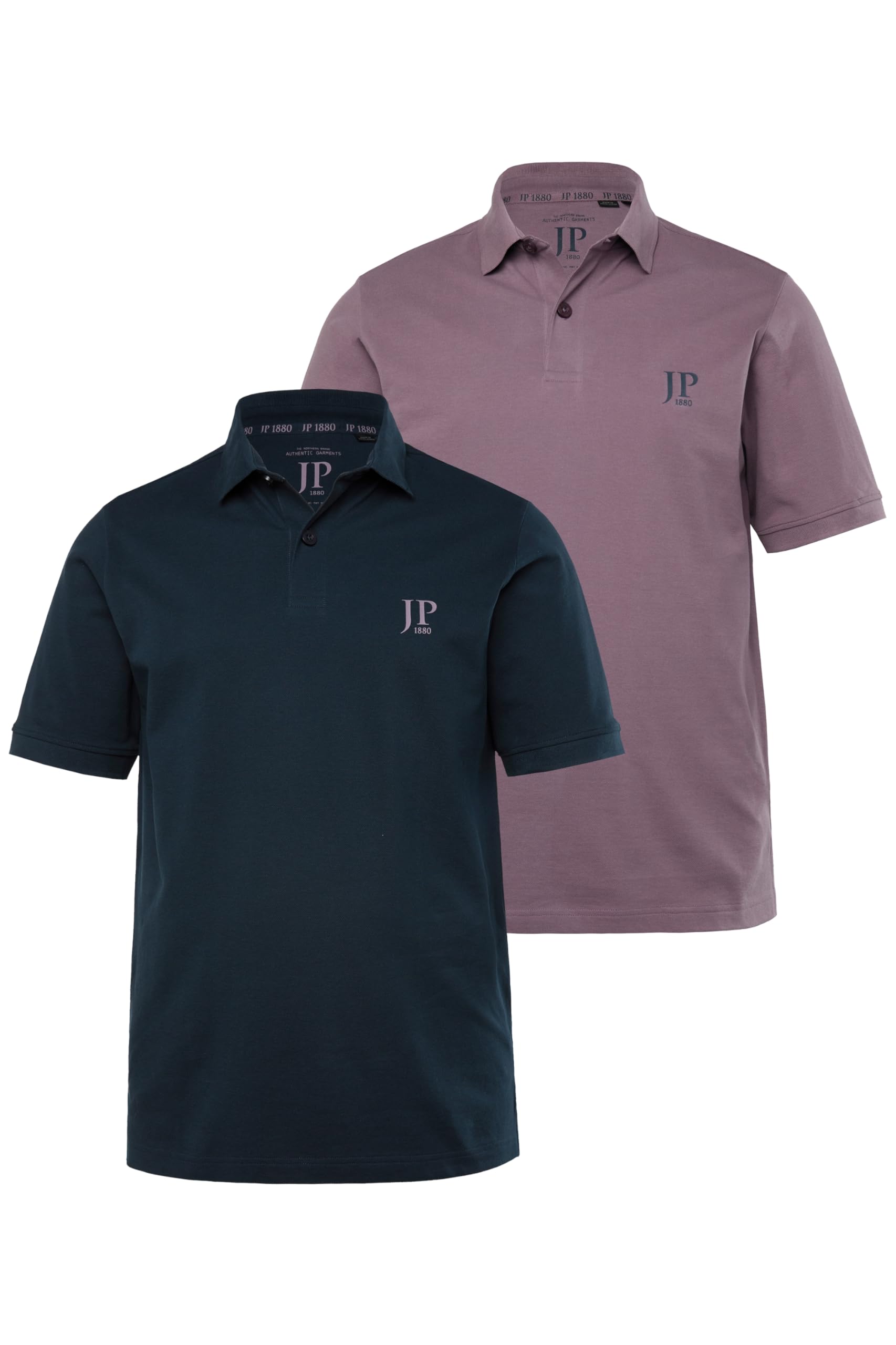 JP 1880 Menswear Big & Tall Plus Size L-8XL 2 Pack of Polo Shirts, Combed Cotton piqué Mauve XXXXXX-Large 704317829-6XL