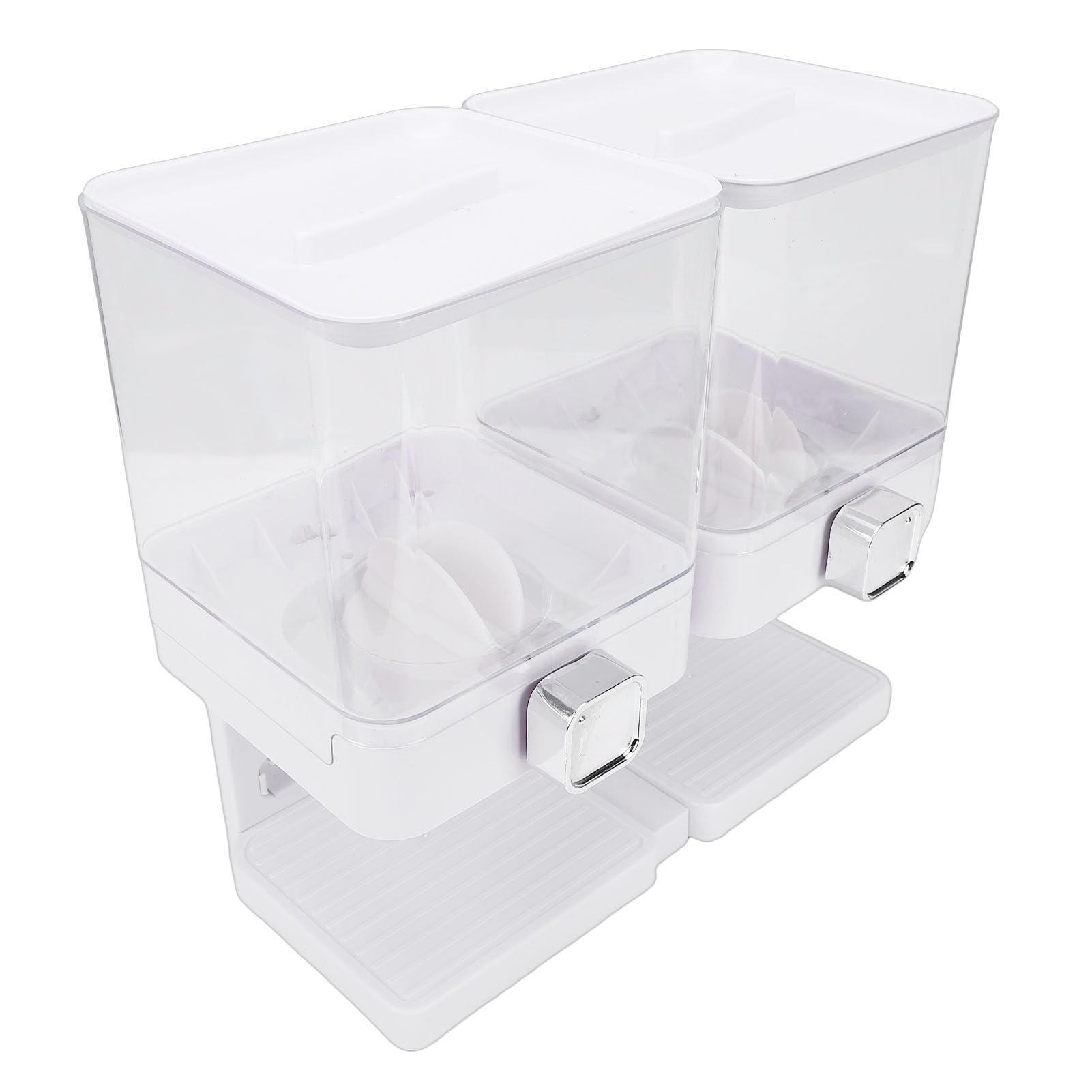 Dispensador de Cereales, 3,7 L, Dispensador de Alimentos Secos PET de Grado Alimenticio, Contenedor de Almacenamiento de Cereales con Perilla Giratoria para Granos de Arroz, Dulces, Granos