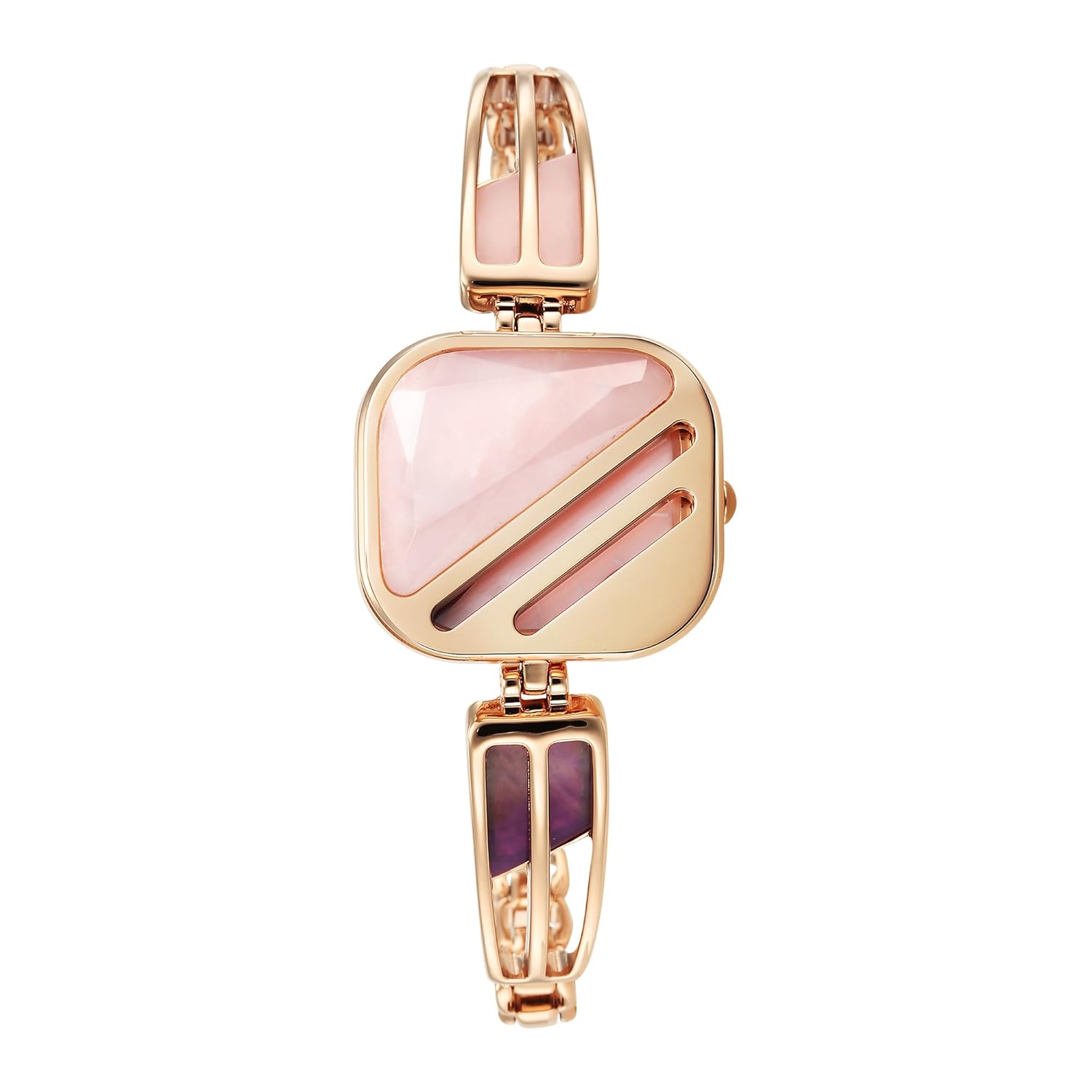 Titan Raga New You Quartz Analog Mother of Pearl Dial with Rose Quartz dial Cover Gold Stainless Steel Watch for Women-95192WM01