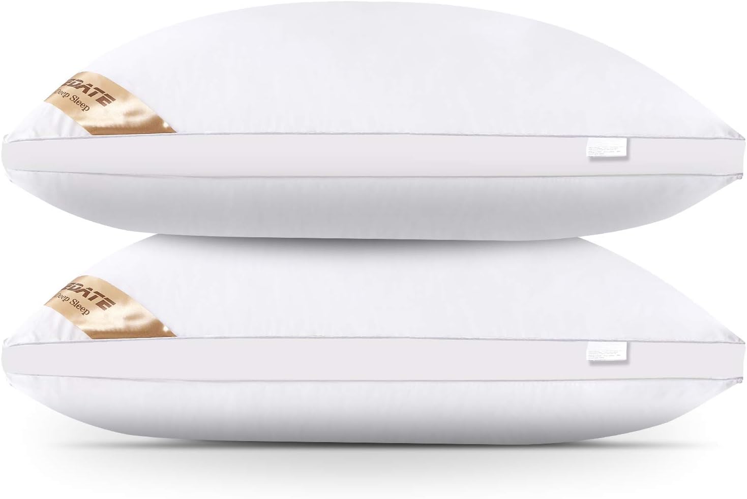 Adjustable Down Alternative Bed Pillows for Sleeping, Hypoallergenic Microfiber Fill Pillow, Soft and Breathable, Machine Washable, Relief for Neck and Headache Pain, Queen Size (2 Pack)