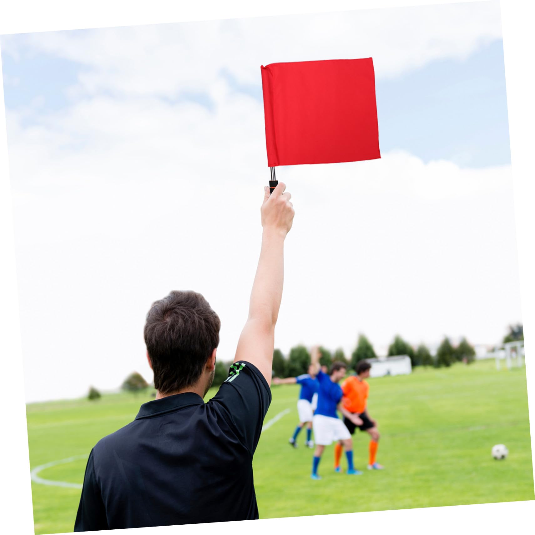 ibasenice 8 Piezas Banderas de Árbitro Multifunción con Mango de Acero Inoxidable para Fútbol Manuales de Árbitro con Colores Rojo Verde y Azul para Deportes y Atletismo