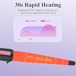 Hair Curling Wand, 0.5-1Inch Tapered Curling Iron, Fixed Temp 210℃ | Professional Ceramic Hair Curler Wand, Create Tighter Curls & Beach Waves, with Heat-Resistant Glove, Dual Voltage