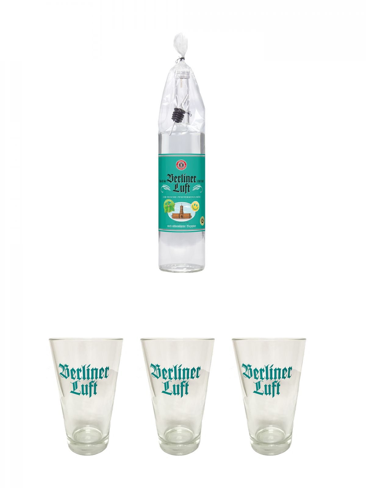 Berliner Luft Magnum Flasche Das Original 3,0 Liter + Berliner Luft Longdrink 1 Glas + Berliner Luft Longdrink 1 Glas + Berliner Luft Longdrink 1 Glas