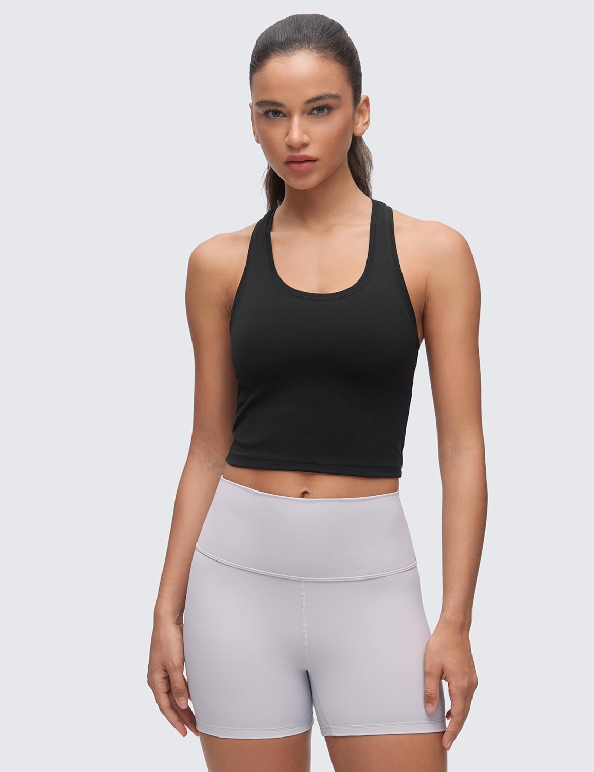 CRZ YOGA Butterluxe Crop Yoga Tank Tops for Women - Workout Athletic Casual Tight Scoop Neck Racerback Sleeveless Shirts - Image 2