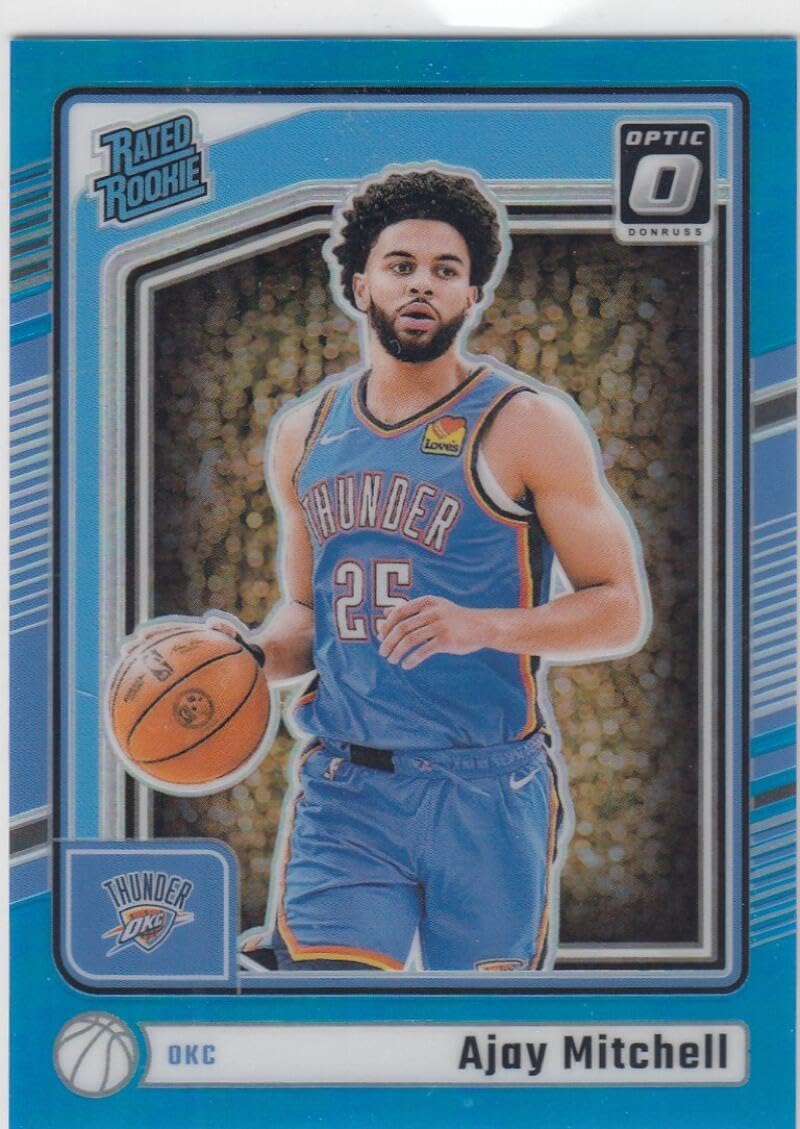 Basketball Trading Card 2024-25 Donruss Optic Base Rated Rookies Aqua #274 Ajay Mitchell Rated Rookie EX/NM 105/225 Thunder