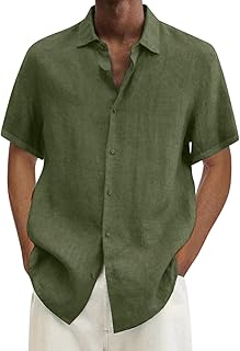 Male Summer Hawaii Solid Shirt Short Sleeve Double Pocket Turn Down Collar Button Shirt Collar Romper Vintage Casual Men T-Shirts Men Blouse