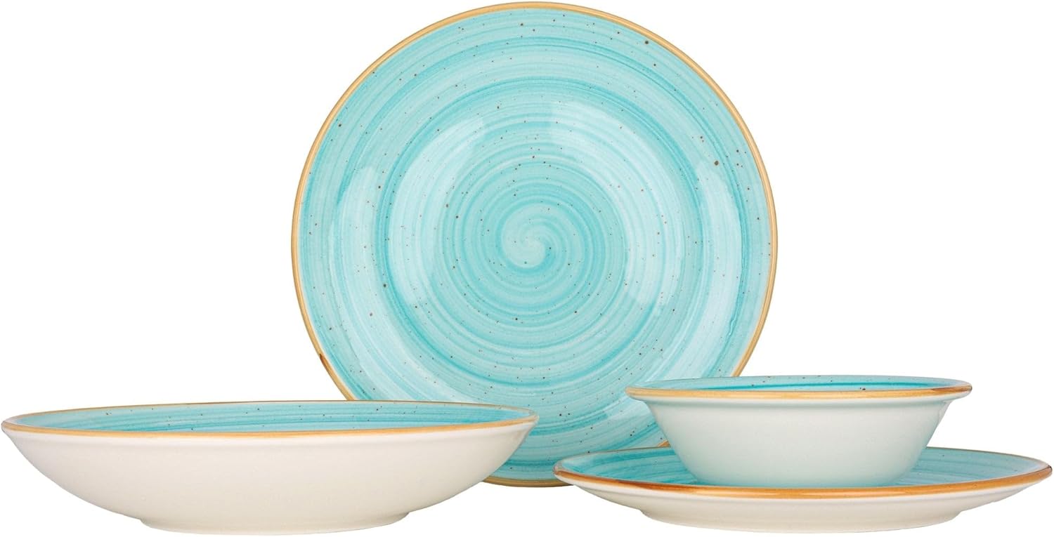 Dinnerware Set - Aqua - 24 pieces - 6 Persons - Porcelain