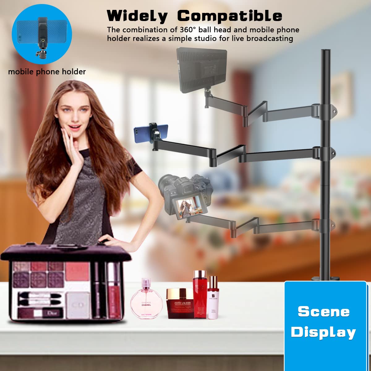 Heavy Desktop Overhead Camera Mount Rig Stand, Top Down DSLR