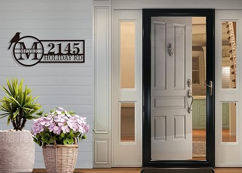 Miniatura 5 de Números de casa para números de dirección exteriores para casas, letrero de dirección personalizado con pájaros, letrero de número de casa