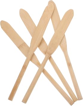 5pcs Slim Spatula Spoon for Kitchen Bamboo Stuffing Spoon Restaurant Food Scoop and Easy Clean