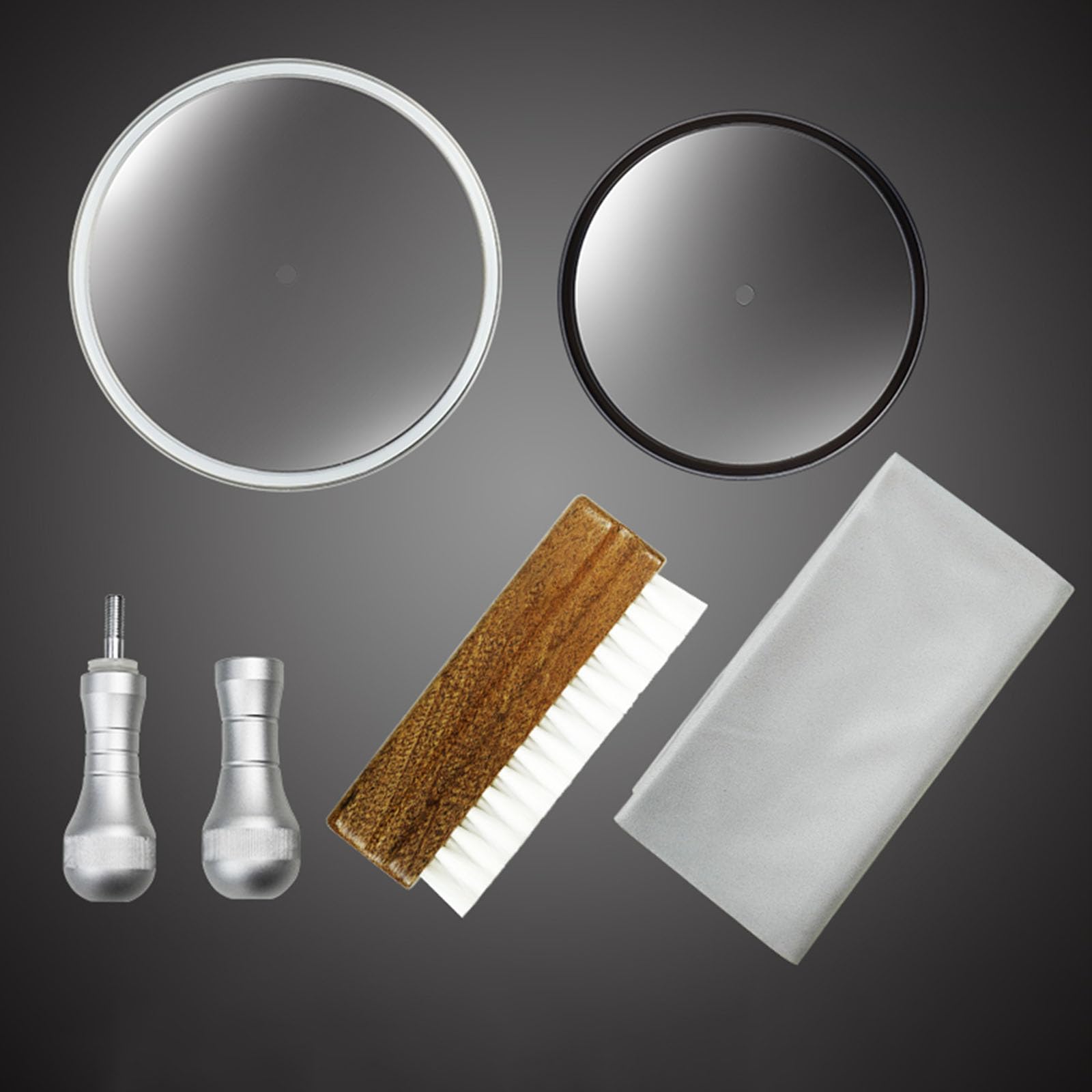 Kit di pulizia 5 in 1 per LP Record Label Saver Clean Tool Cleaner Clamp Water Brush Cloth LP Record Clean Tool