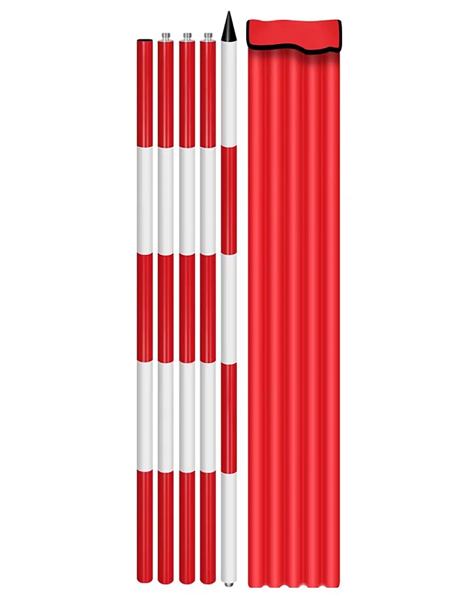 MRVAKDYDI Aluminum Survey Rod, Aluminum Survey Rod Red Contrast Scale For Surveying Road Water Wells Engineering 2-5m(16.4ft)