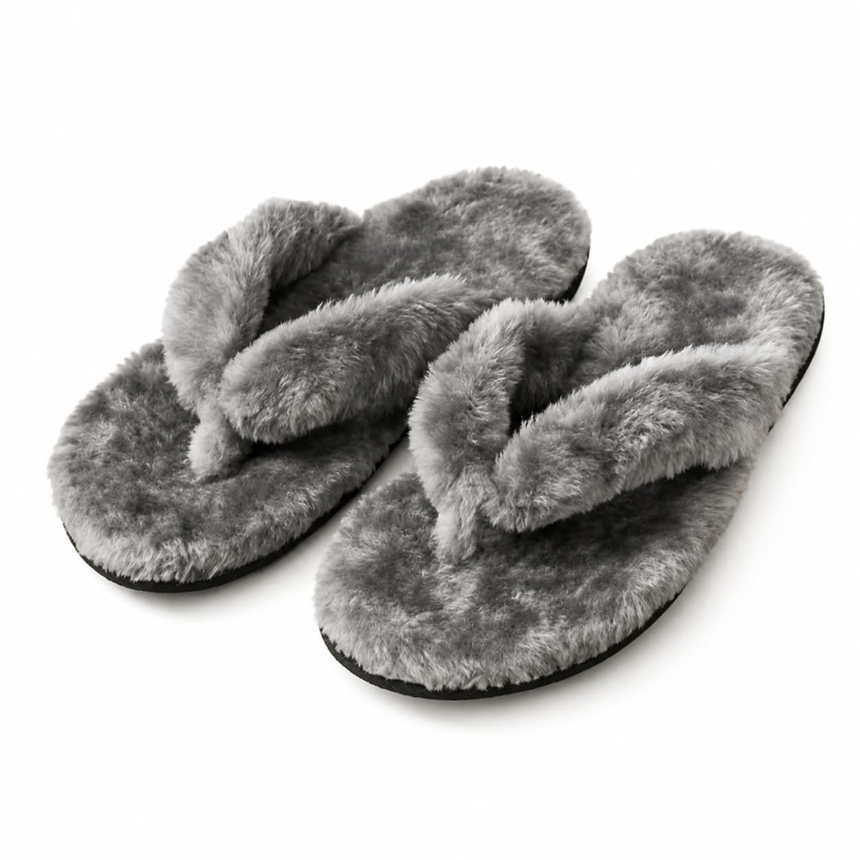 Women’s Fluffy Fur Flip Flops Slippers | Soft Plush Fuzzy House Slippers | Anti-Skid Indoor Bedroom Bathroom Spa Slippers | Cozy Open Toe Slip-On Footwear-picture-40