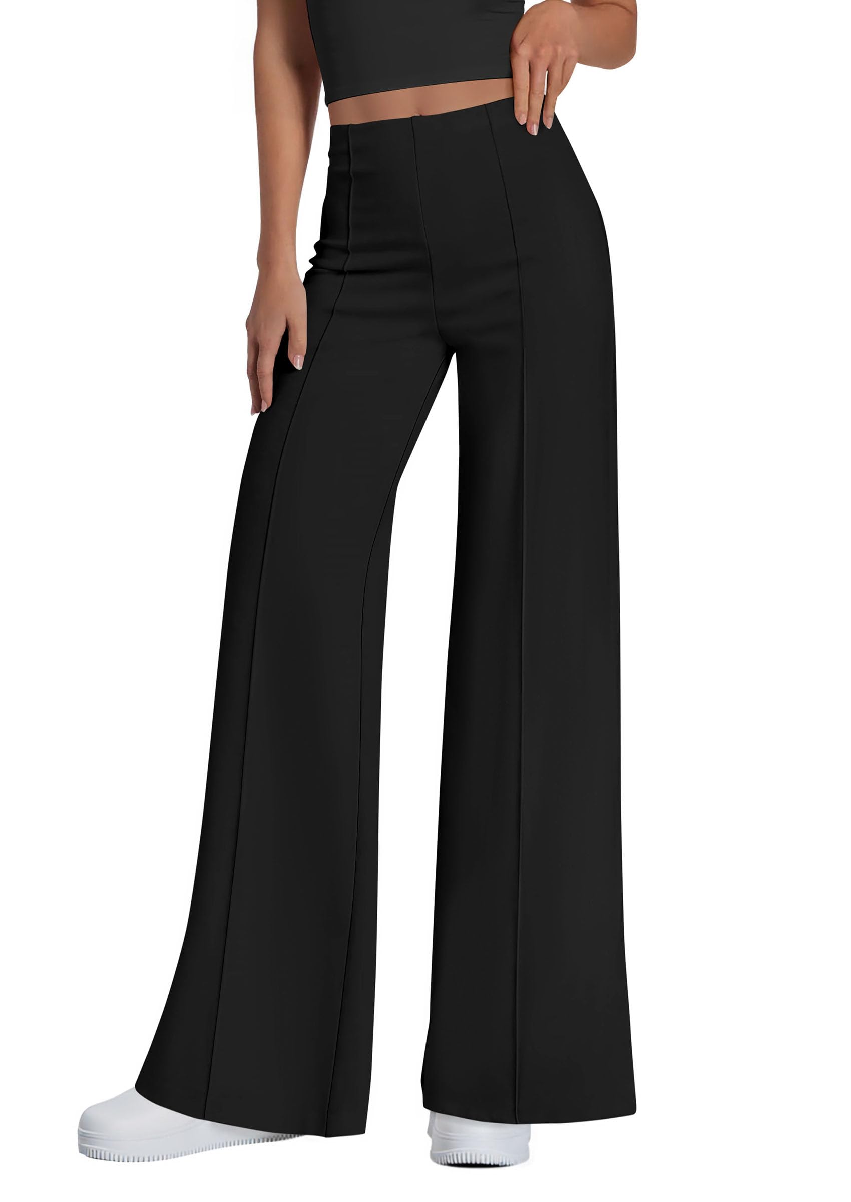 PRETTYGARDEN Womens Wide Leg Palazzo Pants 2025 Dressy Casual Lounge Workout Sweatpants High Waisted Trousers