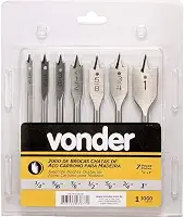 Vonder, Jogo De Brocas Chatas, Com 7 Peças, De 1/4' A 1'.