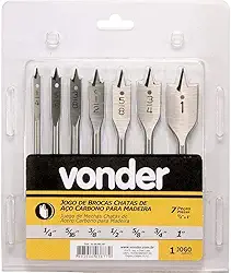 Vonder, Jogo De Brocas Chatas, Com 7 Peças, De 1/4' A 1'.