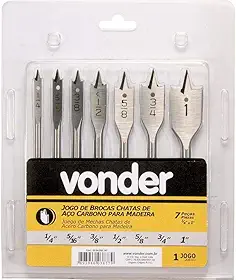 Vonder, Jogo De Brocas Chatas, Com 7 Peças, De 1/4" A 1".