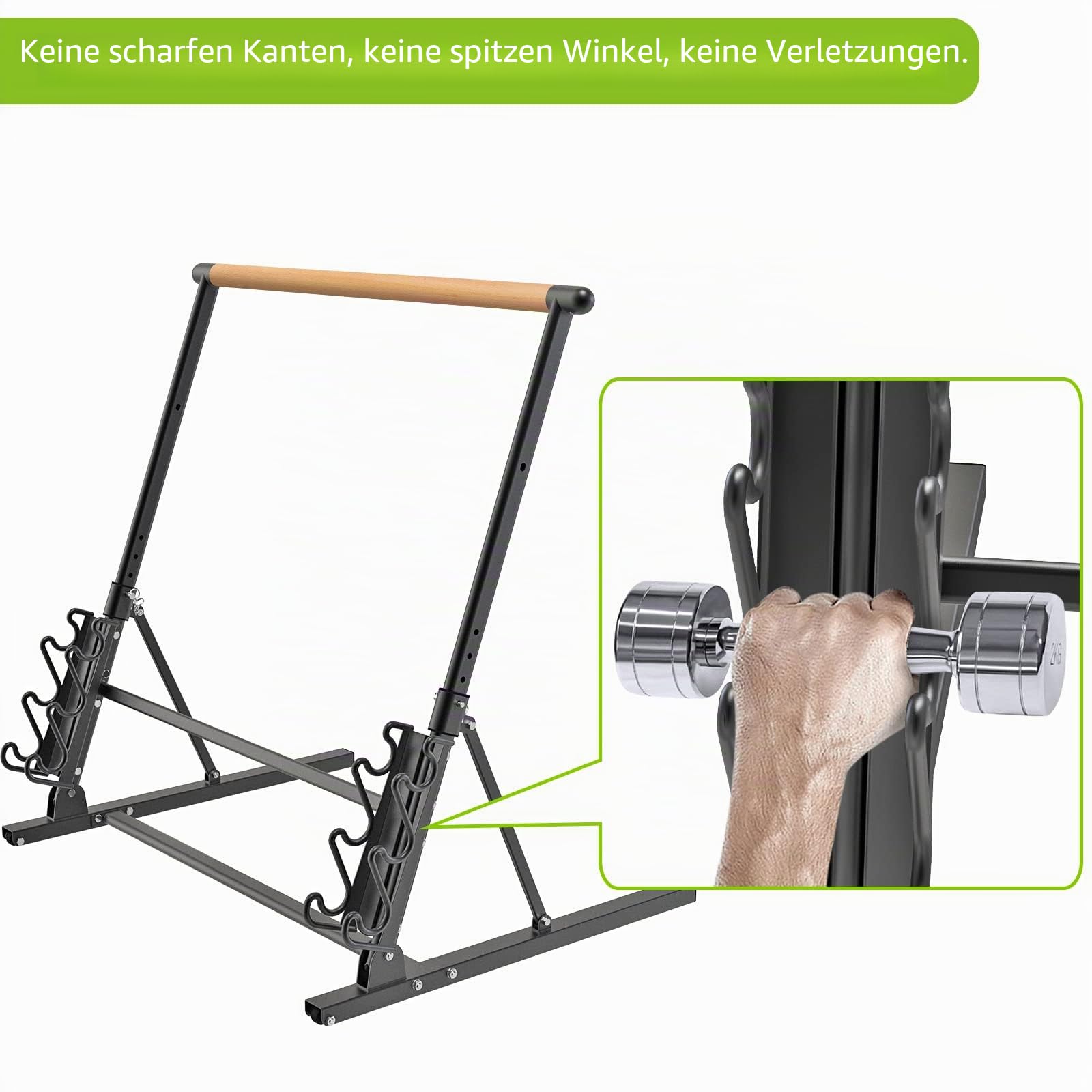 Kipika Balletstange Portable Freistehende Ballett Barre Home System, Tanz Bar für Home Workout Tanz Ausrüstung, Falten flach, 4 Höhenverstellung, Lagerung Hantel, 101cm lang, 1 3/5" Durchmesser