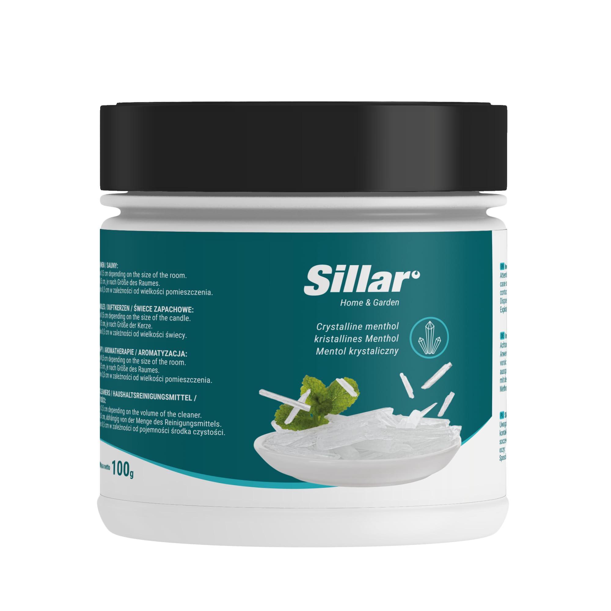 Sillar Accessoire pour Sauna, Cristaux de Menthol 2x100g, Cristaux de Menthol pour le Sauna à Inhaler | Cristaux de Menthol de Menthe Pure | Set Cadeau pour Sauna, Infusion de Menthol
