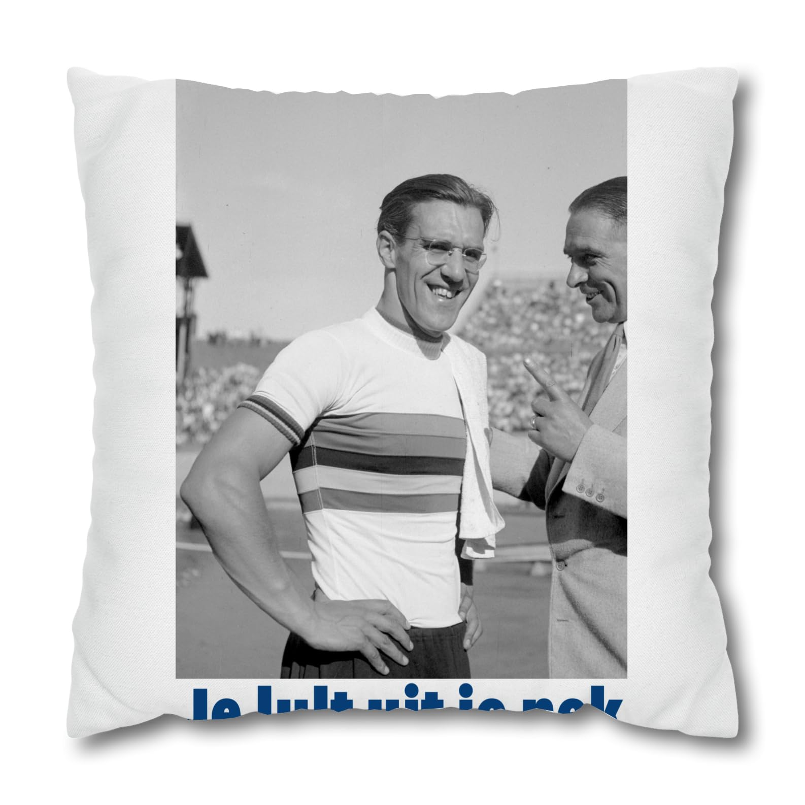 Arie Van Vliet Retro Dutch Cyclist Je Lult Uit Je Nek Decorative Pillow Cushion Funny Cushion 40 x 40 cm, Sofa Cushion, Cushion Gift, Gift, Home Decor (No Insert)