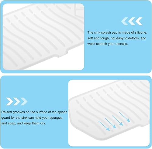Miniatura 3 de uxcell Protector contra salpicaduras para fregadero de cocina, alfombrilla de silicona de 17.7 x 5.8 pulgadas, alfombrilla para grifo de agua para