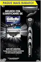 Kit Mach3 Carbono 1 Cabo + 2 Refis, Higiene Pessoal, Cuidado com a barba, Lâminas e Aparelhos de Barbear