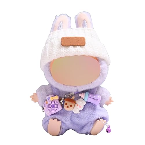 Clothes for LABUBU, Clothes Set for labubu Dolls, Doll Clothes Suitable for labubu Dolls Accessories (NO Doll) (Purple) - Purple