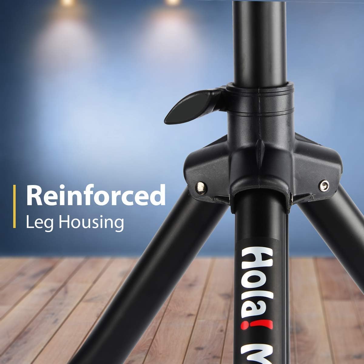 Pair of PA Speaker Stands by Hola! Music, Speaker Tripod Stand, Adjustable Tripod Height 4ft to 6ft