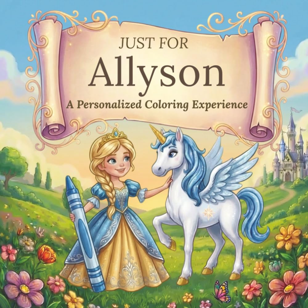 Just for Allyson: A Personalized Coloring Experience: 50 total coloring pages | 28 coloring pages featuring Allyson’s name | 22 coloring pages themed for girls (Personalized Coloring Book Series)
