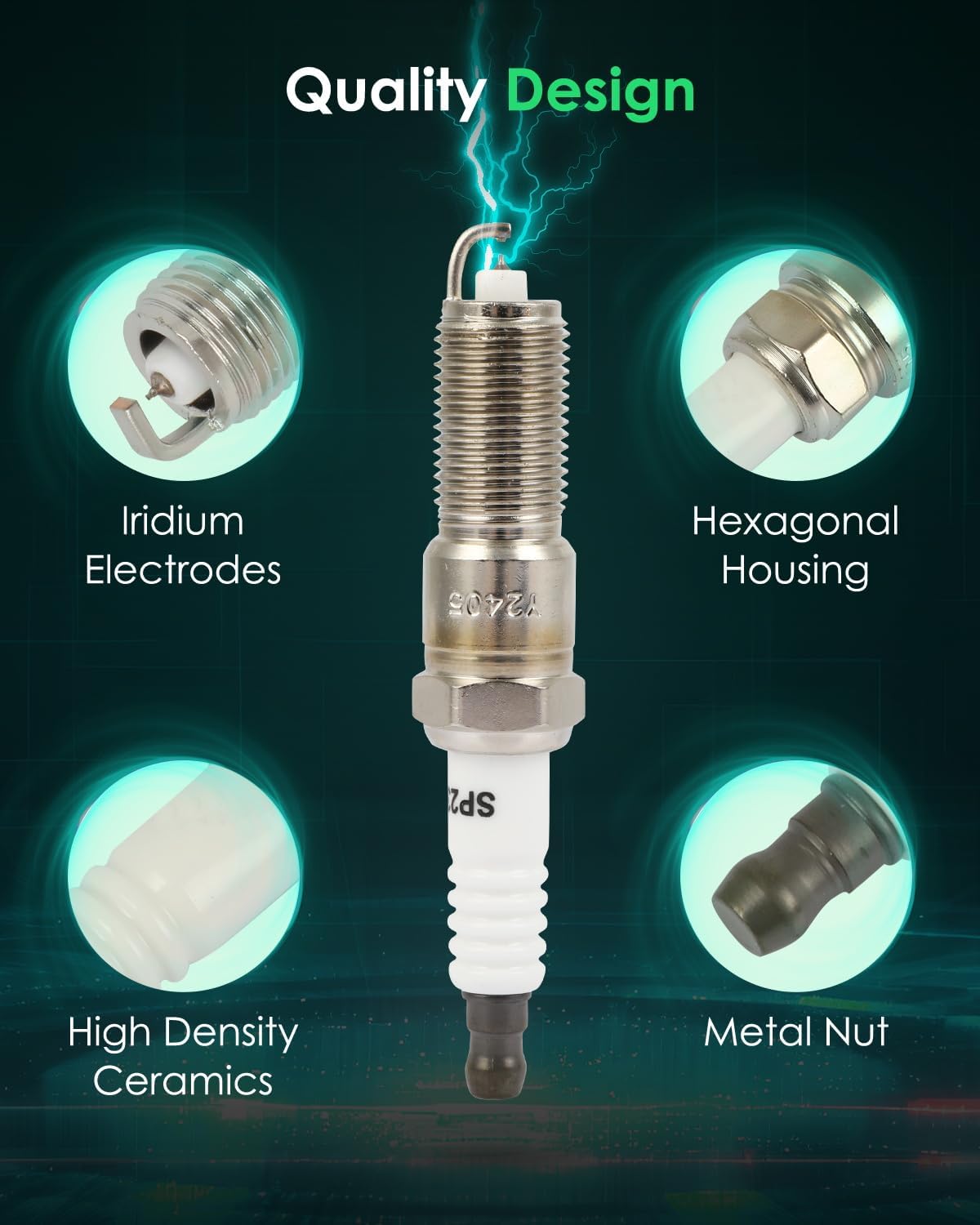 SCITOO Set of 6 iridium Spark Plugs Replacement For Chrysler,for Dodge,for Jeep,for Volkswagen V6 300 Concorde Intrepid Pacifica Wrangler Routan Replace 97417