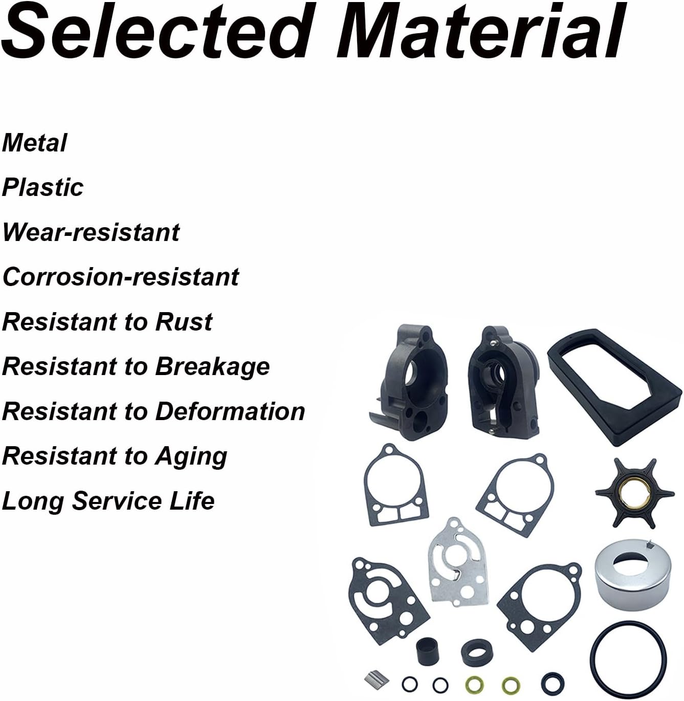 tooloflife Marine-Grade Water Pump Repair Kit – Replaces Sierra 18-3324/GLM 12100 for Boat Engines