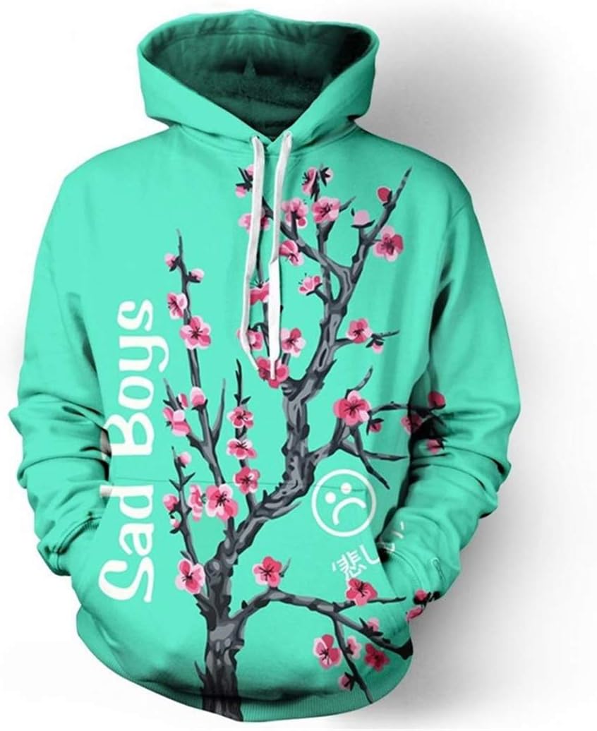 Sad Boy Iced Tea Tree 3D Hoodies Autumn Winter Clothing Pullovers Sweatshirts Hoodies Men L