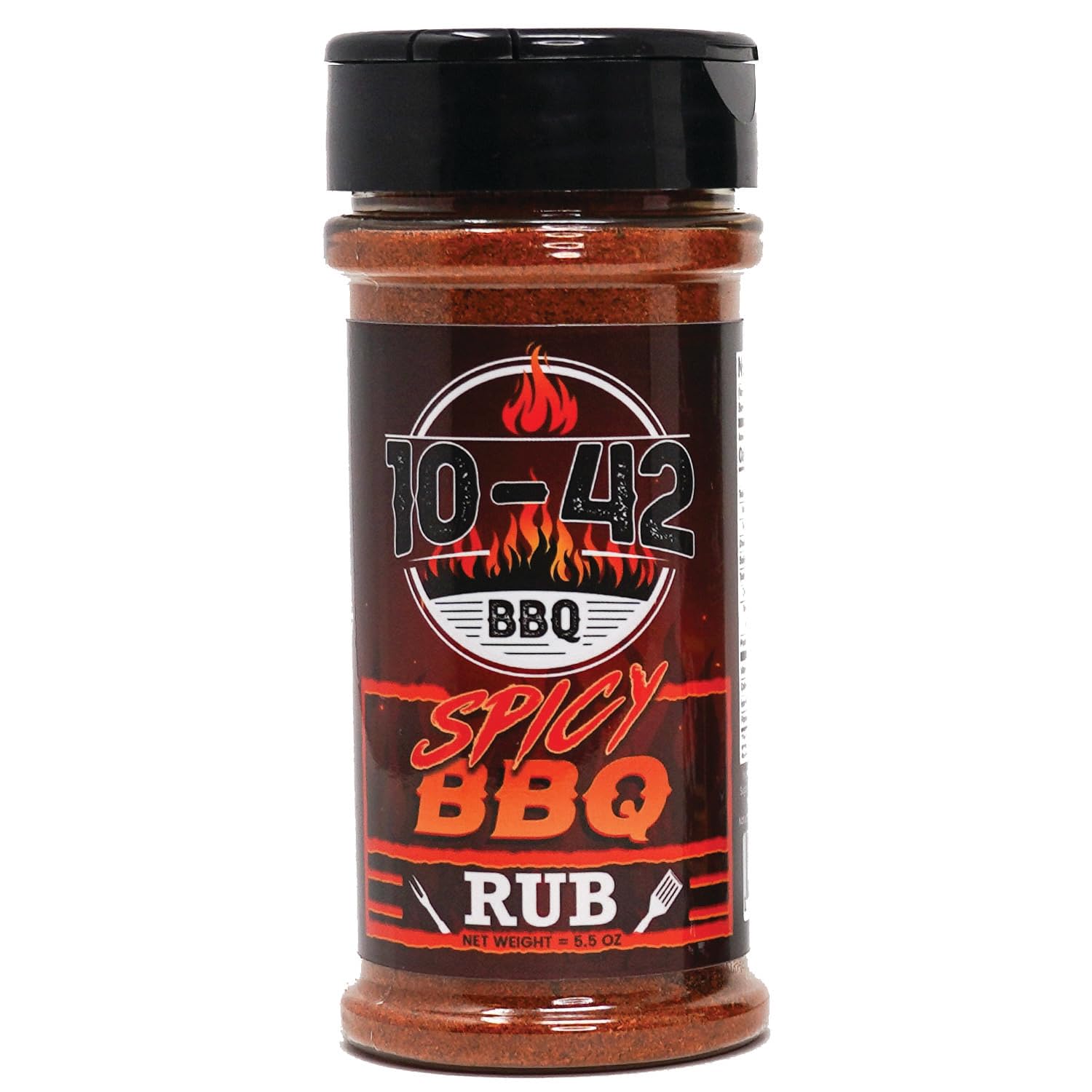 10-42 BBQ Spicy Seasoning Rub - All natural, Hot BBQ Rub | Meat Grilling Spice | Spicy Dry Rub | Steak and Beef Seasoning | Prime Rib, Butt, Brisket, Pulled Pork, Chicken & Turkey Rub| No MSG 5.5oz