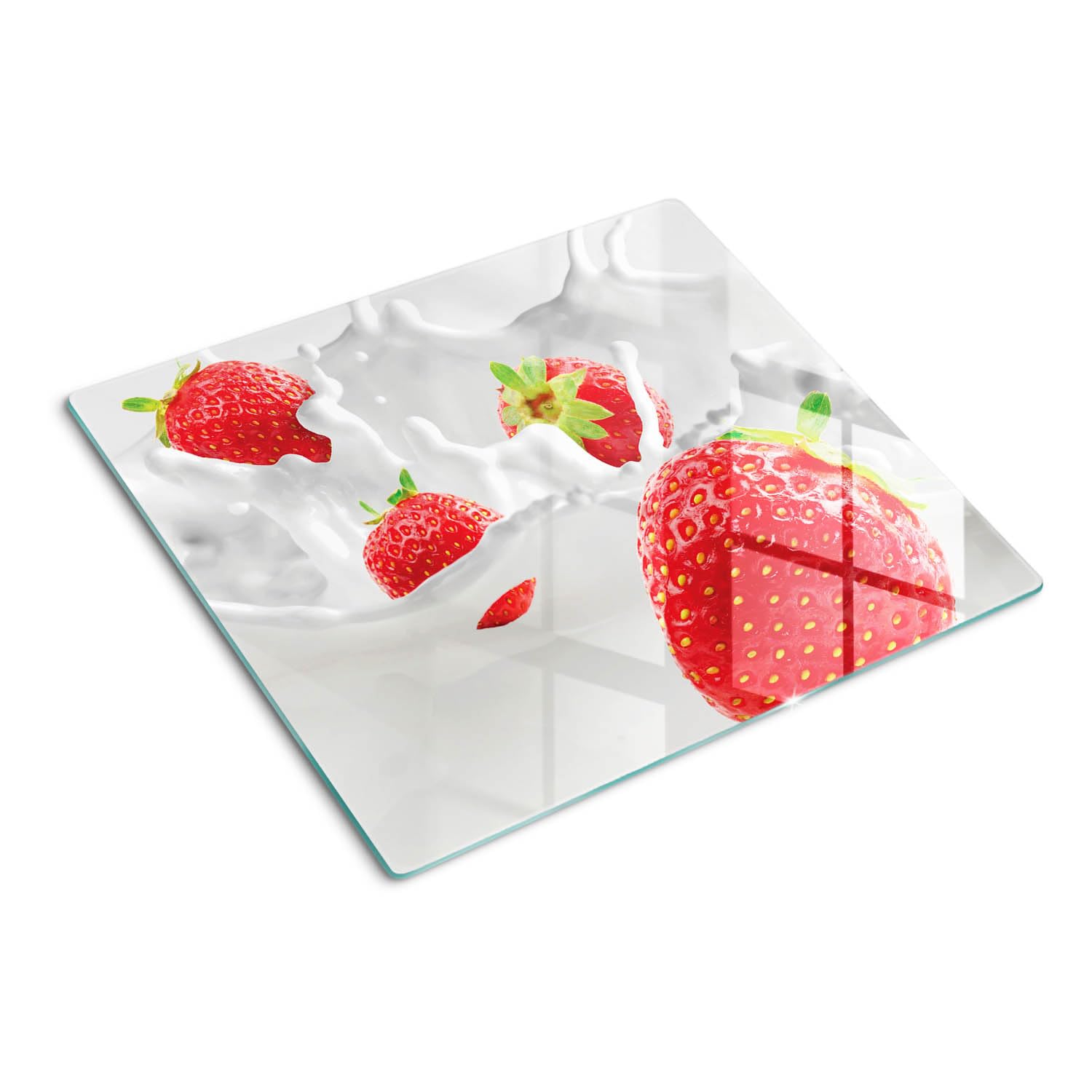 Protège-plan de travail 60x52 cm avec impression verre symétrique rectangulaire