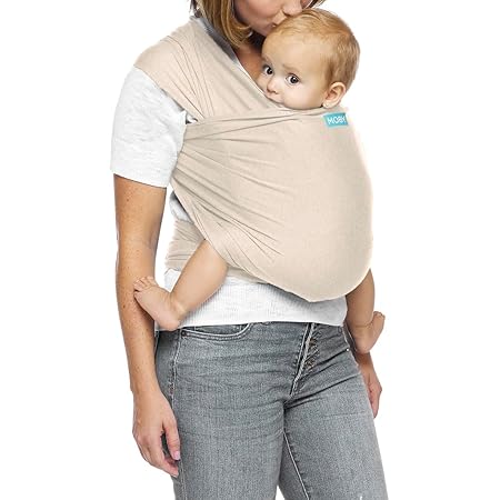 Moby Wrap Baby Carrier|Evolution|Baby Wrap Carrier For Newborns&Infants|#1 Baby Wrap|Baby Gift|Keeps Baby Safe&Secure|Adjustable For All Body Types|Perfect For Mom&Dad|Almond,Beige