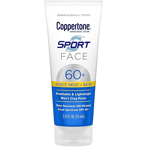 Coppertone Sport Face Sunscreen Lotion SPF 60+, protector solar resistente al agua con amplio espectro SPF 60+, ligero y transpirable, tubo de 2.5 disponible en Yaxa Guatemala