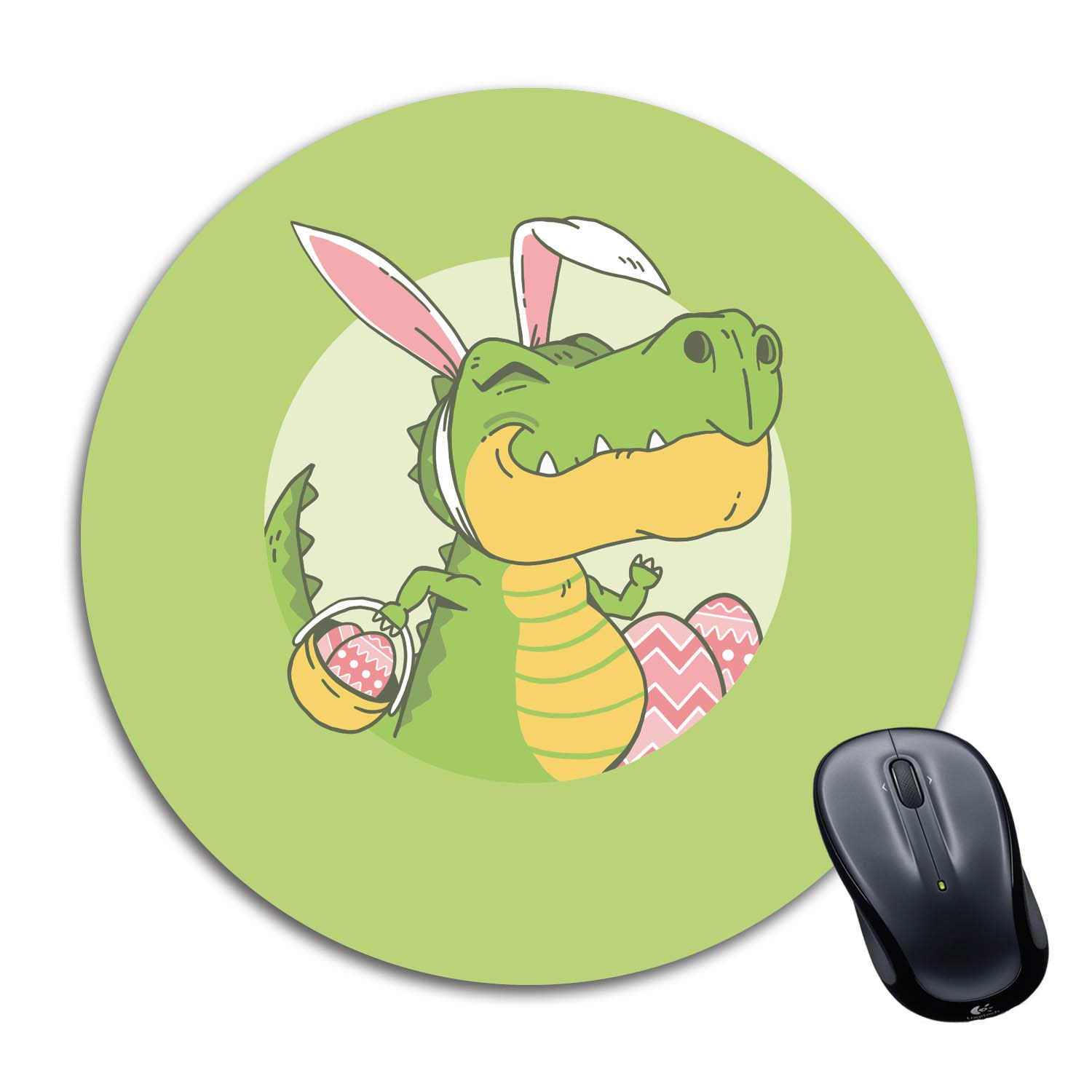 Tinywalk Tyrannosaurus Mousepad Waterproof Foldable Mouse Pad with Nonslip Base for Laptop & Desktop Mouse Round (8X8) inch