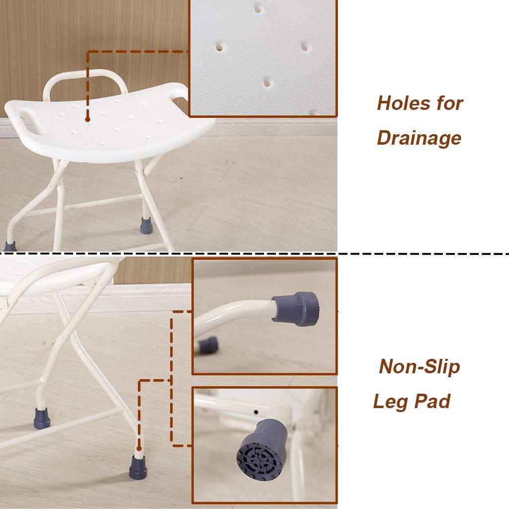 Plegable Taburete de baño/Ducha Ligero Altura Ajustable Asientos de Ducha para discapacitados Silla de bañera con Almohadilla Antideslizante para Las piernas Ayuda de Movilidad para Personas Mayor