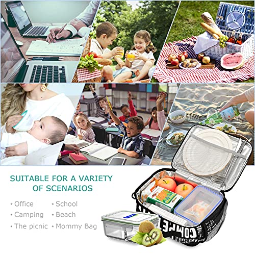 Glaphy Baseball Lunch Bag Insulated Softball Sport Lunch Box Cooler Bag Cooling Tote Food Container For Men Women Kids #TOP3