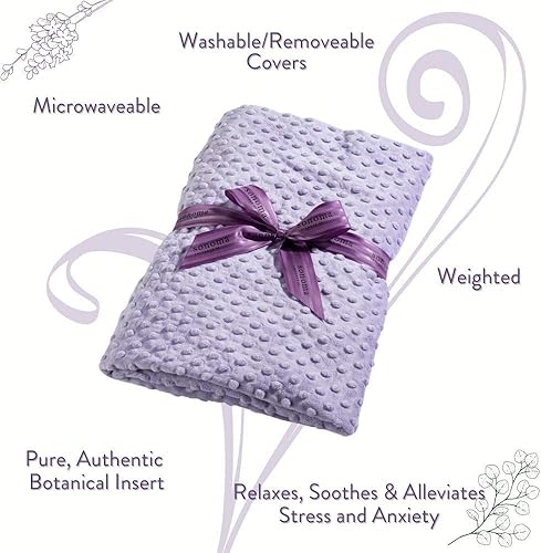 Miniatura 2 de Sonoma Lavender Manta de spa de aromaterapia rellena de flores de lavanda y linaza manta térmica caliente y fría para calmar los músculos con funda
