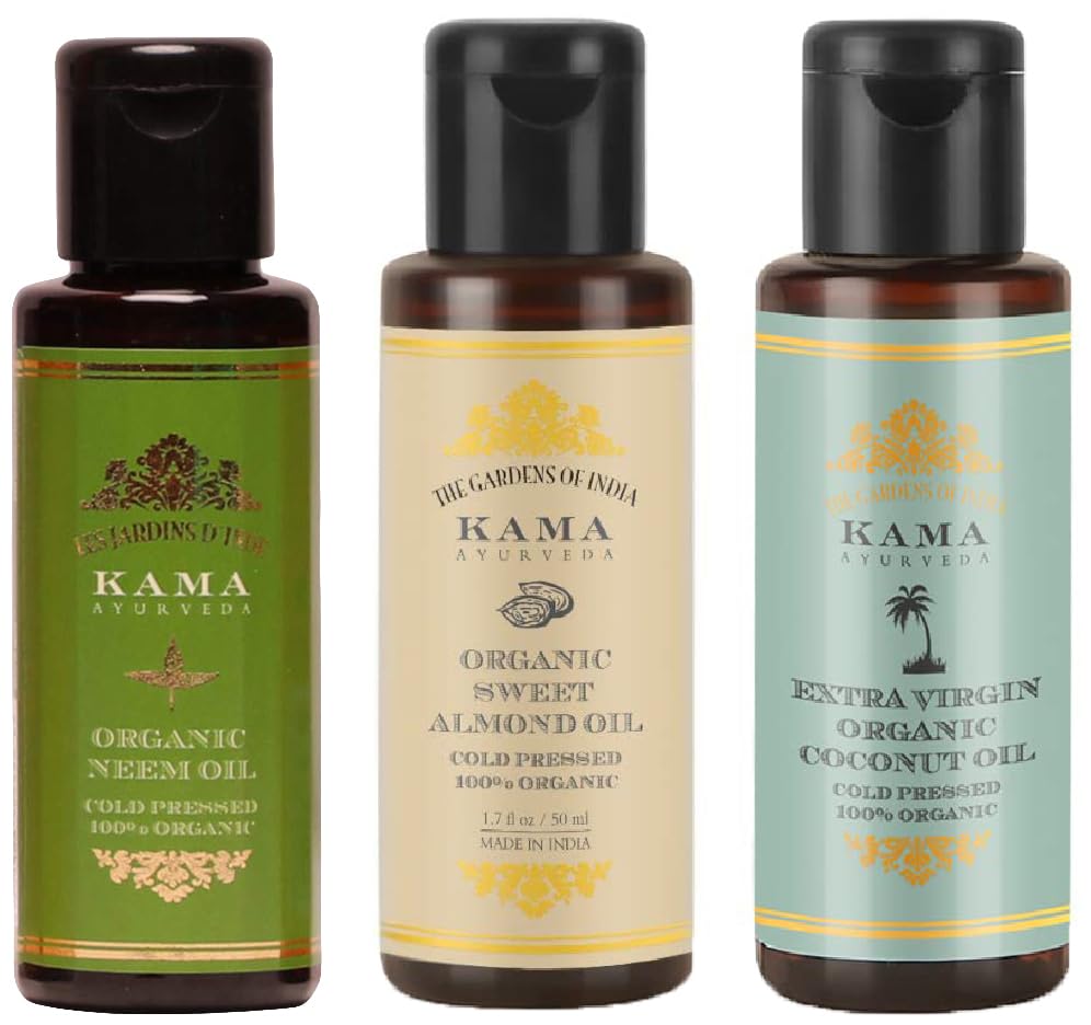 Kama Ayurveda Organic Sweet Almond Oil & Kama Ayurveda Extra Virgin Organic Coconut Oil - 50ml & Kama Ayurveda Organic Neem Oil, 50 ml-image-39