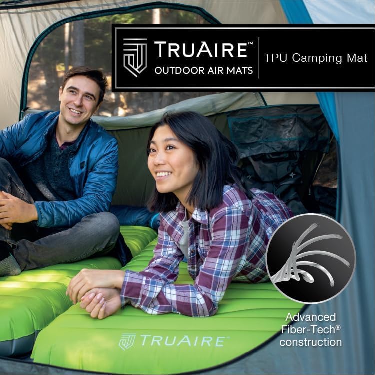 Miniatura 3 de Intex 64097EP TruAire Alfombra de camping de lujo colchoneta inflable para dormir Uso al aire libre duradera Resistente a pinchazos Incluye bomba