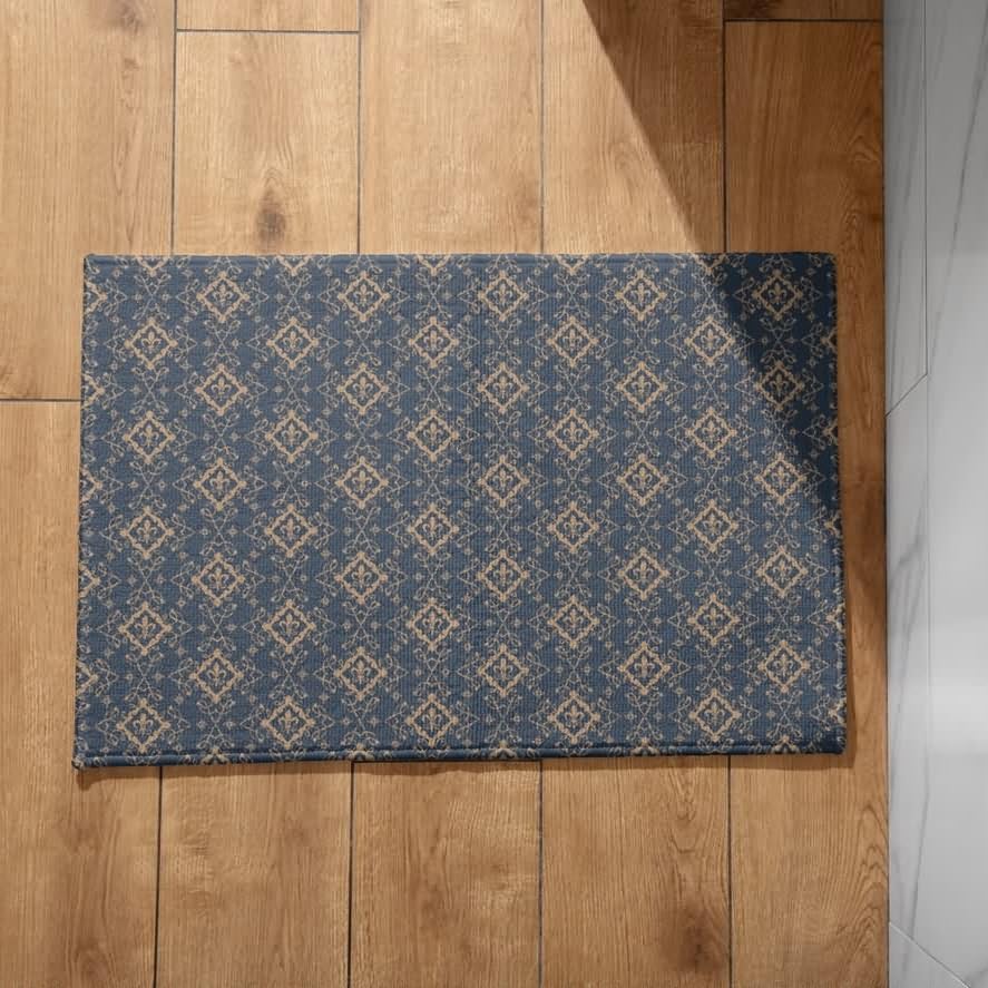 Alfombra de entrada antideslizante con diseño retro para un suelo seguro y elegante