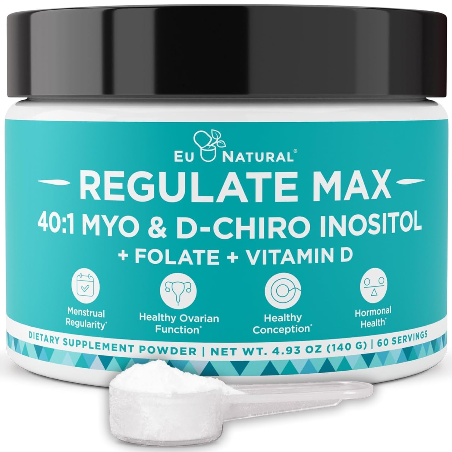 Inositol Powder, Myo & D-Chiro Inositol 40:1 for Women, 60 Servings