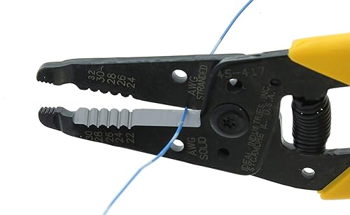 Miniatura 9 de IDEAL Electrical 45-417 Premium Reflex T Pelacables - 22-30 AWG sólido, 24-32 AWG trenzado, pelacables con nariz de alicates, cierre deslizante,