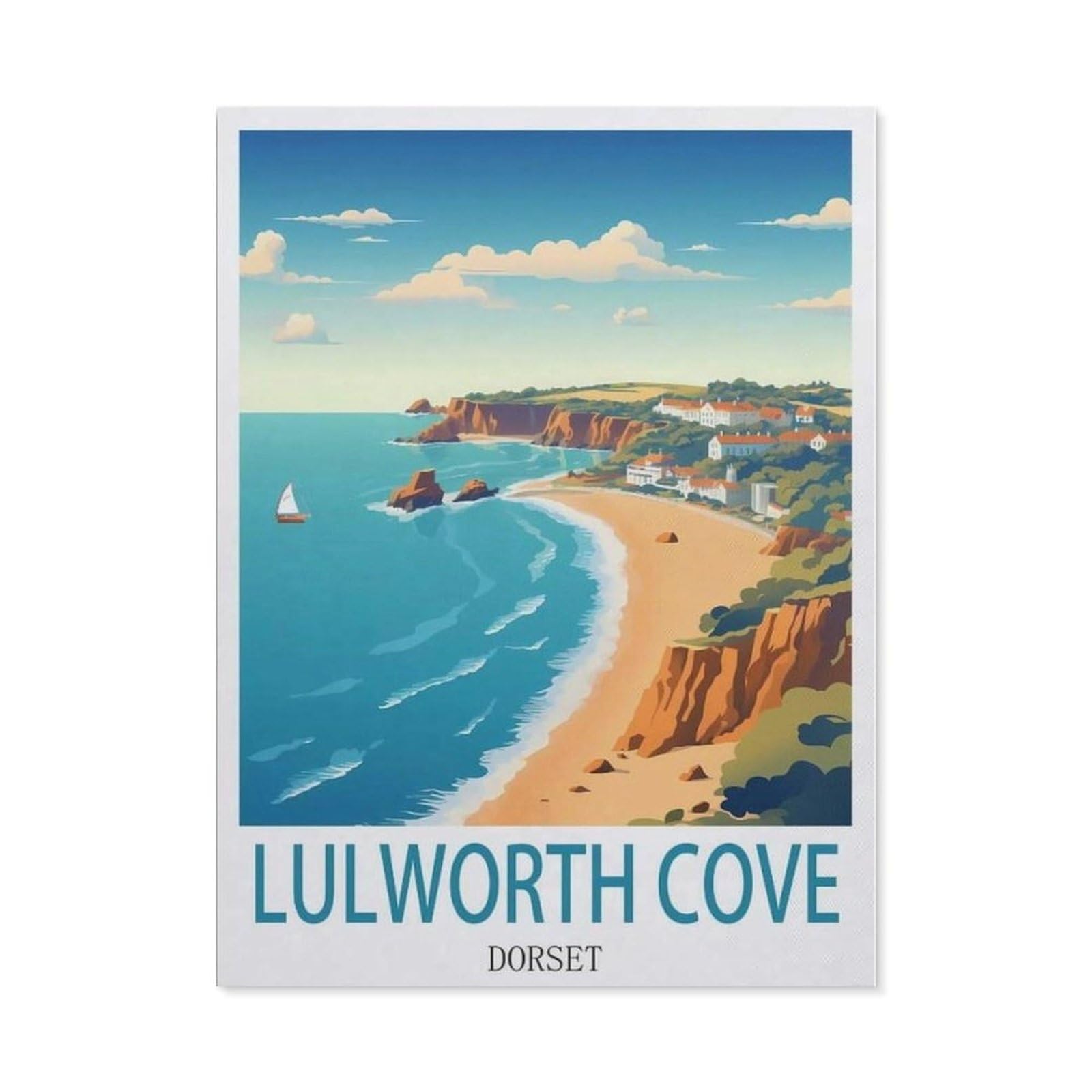 BEAYODKP Diamond Painting，Lulworth Cove Dorset（30 x 40 cm）